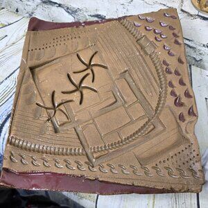 Design Repro Faux Relief Ceramic Tile Bowl Wall Hanging By Sue Appx 10 x 10 Inch